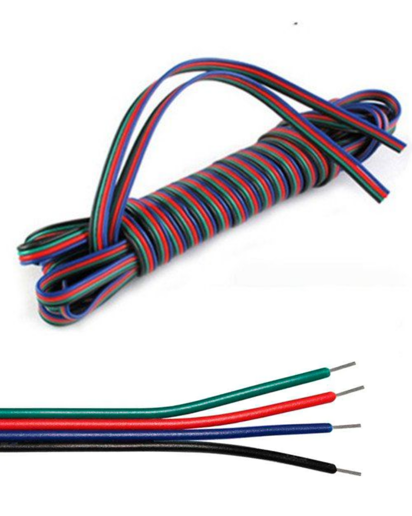 Cable RGB calibre 26AWG 4 hilos para tira LED