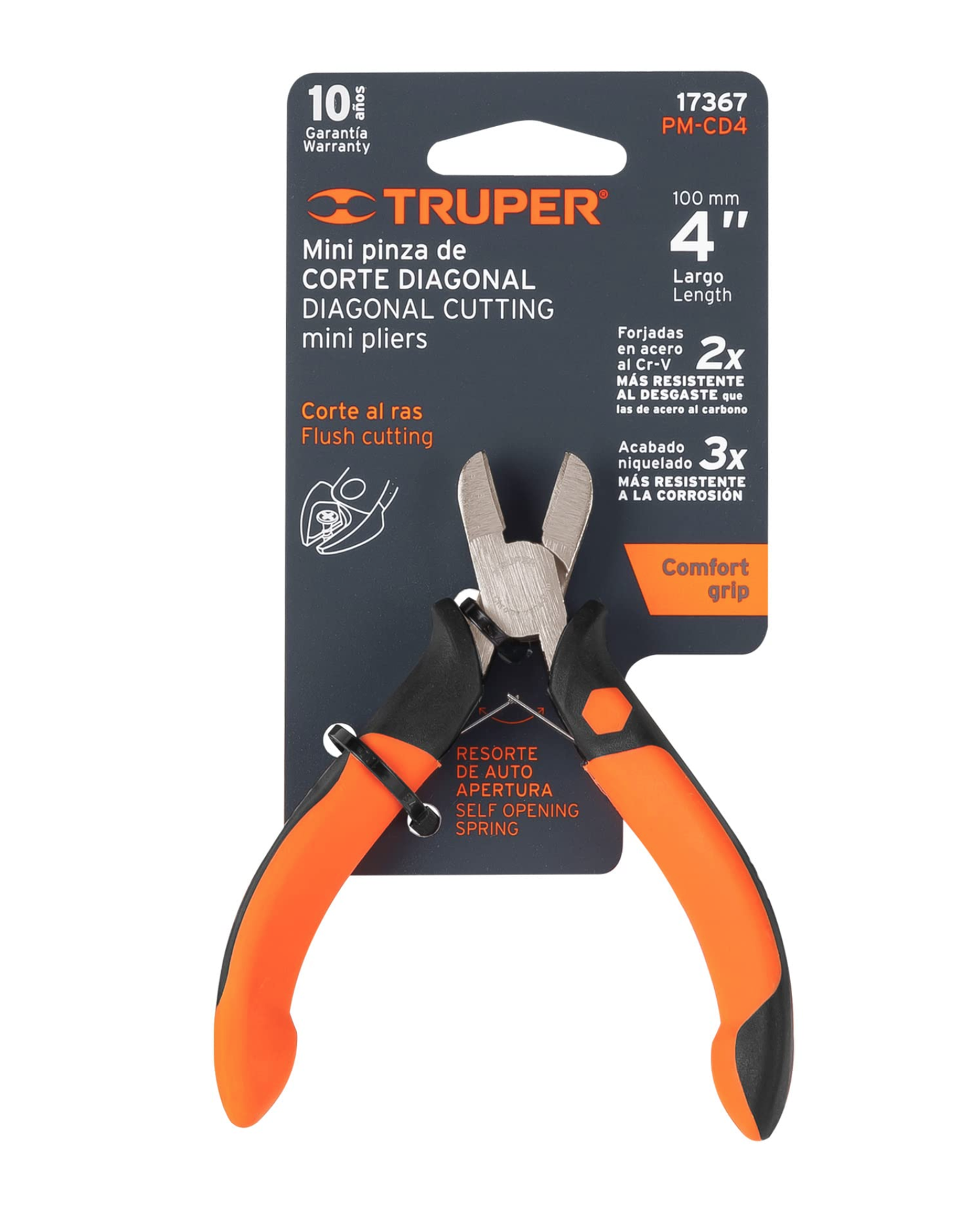 Mini Pinzas de Corte diagonal 4" 17367 | Pinzas de corte uso escolar