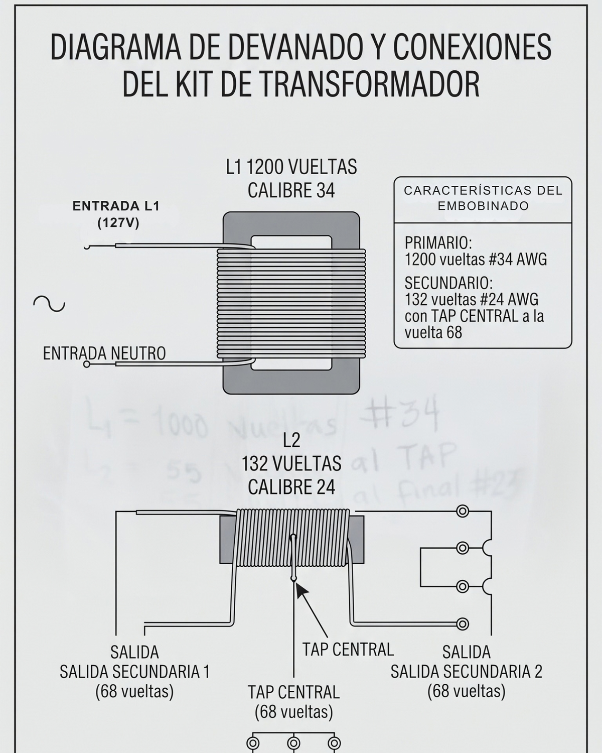 Kit de Transformador 12v 1A | Kit escolar para armado de transformador