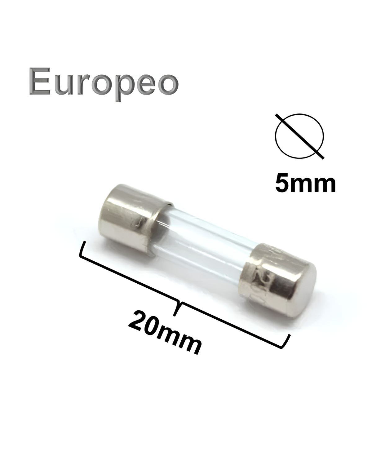 Fusible Cilíndrico de Cristal Europeo Diferentes Valores
