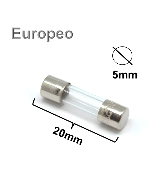 Fusible Cilíndrico de Cristal Europeo Diferentes Valores