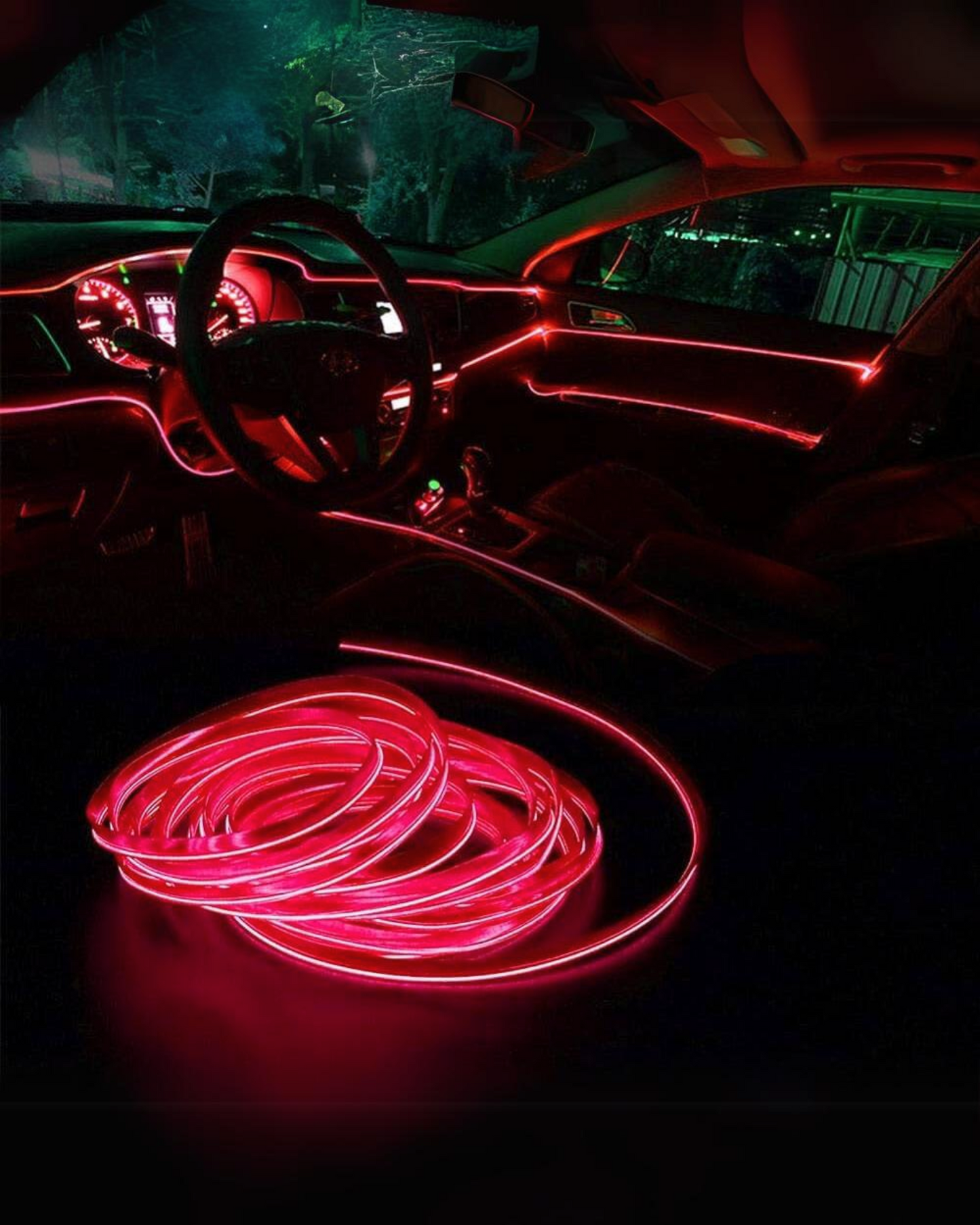 Hilo neon para coche con ceja | Hilo Neon LED decorativo automotriz