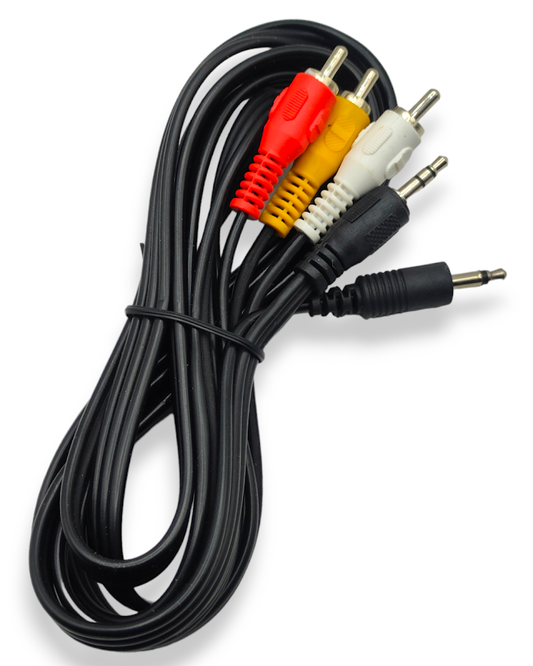 080-045 Cable para Audio y Video 2 Plug 3.5mm Stereo y Monoaural a 3 Plug RCA