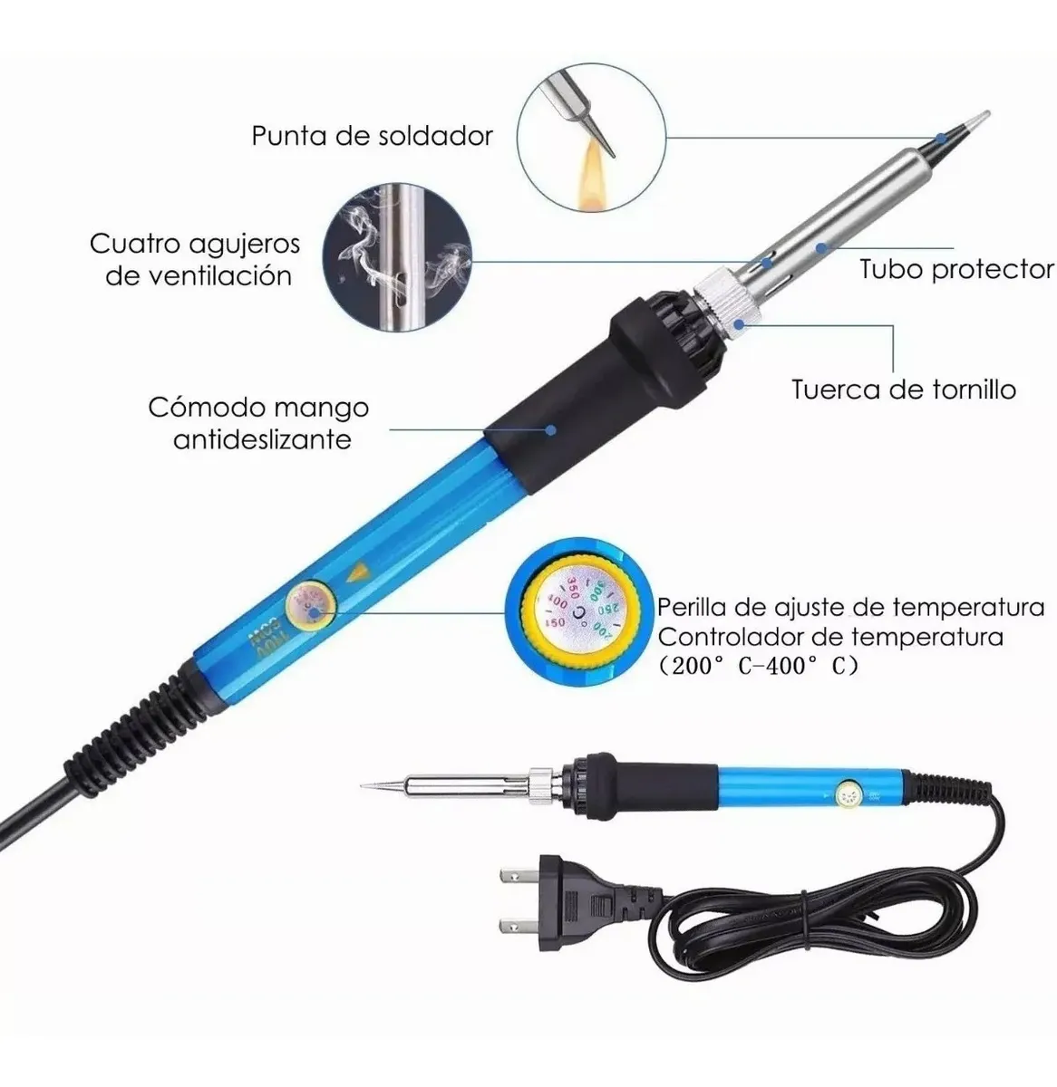 Maletín kit Para Soldar Portátil con Multímetro y Herramientas