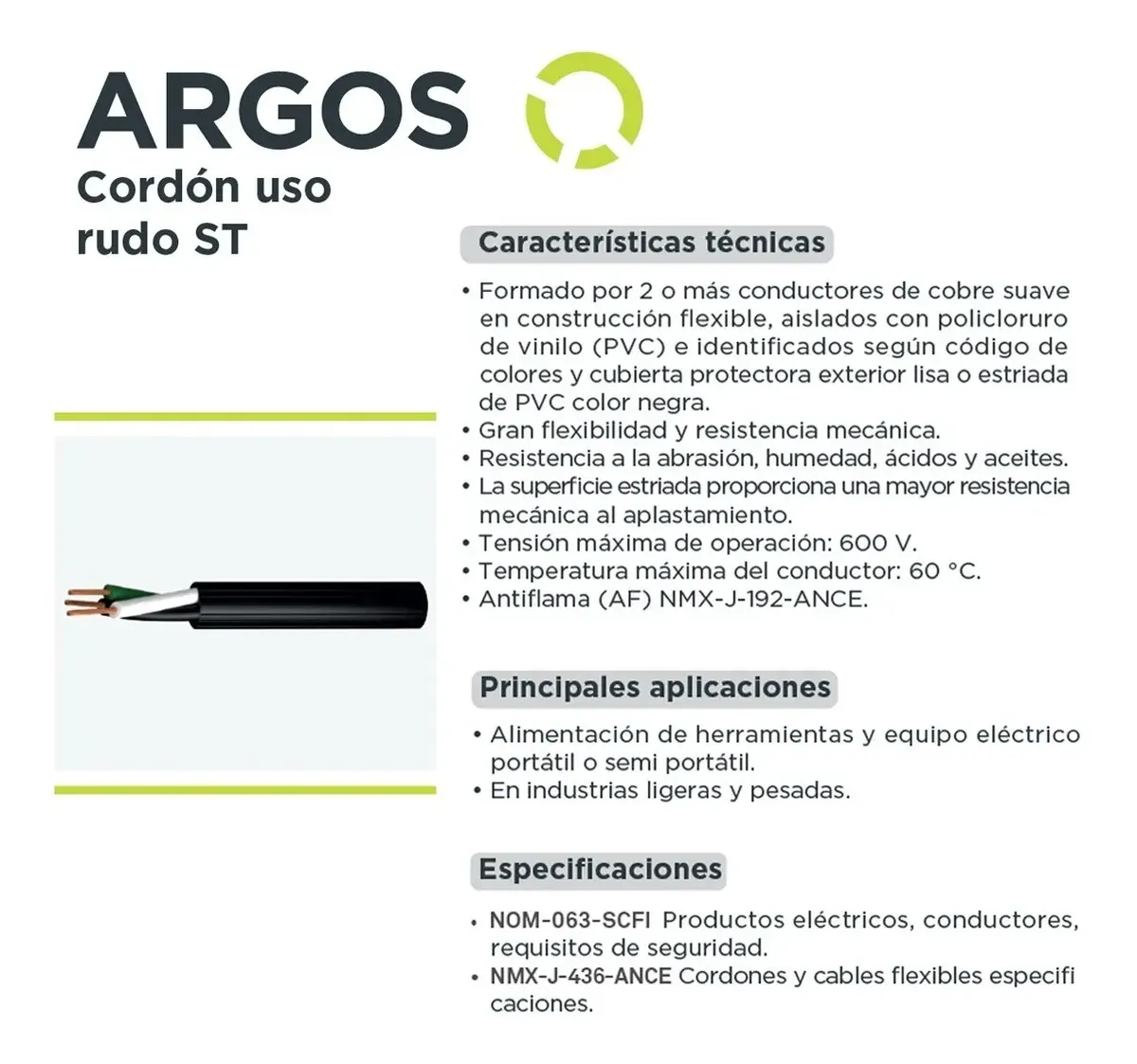 Cable de Uso Rudo 4X14 ARGOS | Cable para Bocina de Uso Rudo calibre 14AWG 4 cables