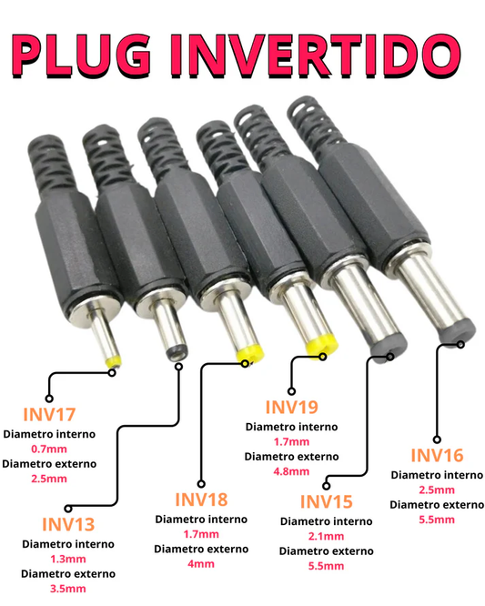 Plug invertido de corriente soldable | Diferentes modelos | Conector de corriente tipo plug