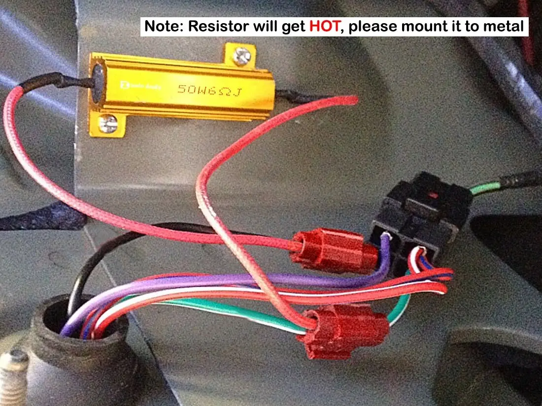 Par de resistencias para foco LED Canbus | Resistencia para error de foco LED en coche | Resistencia de potencia de aluminio 6 ohms 50W