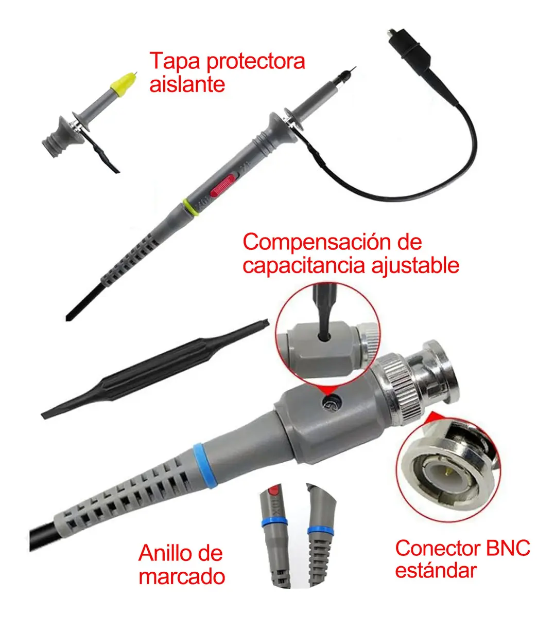 Puntas de Osciloscopio Atenuadas X10 X1