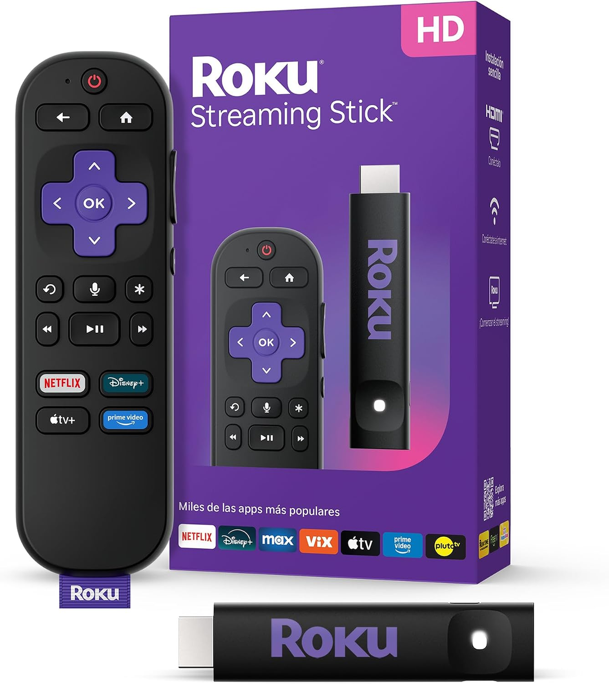 Roku Streaming Stick | Roku HD | Dispositivo de streaming | Control con voz