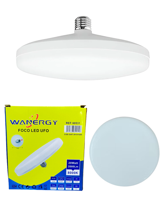 Foco LED tipo UFO 20W | Lampara  de plato E27 15cm 60531