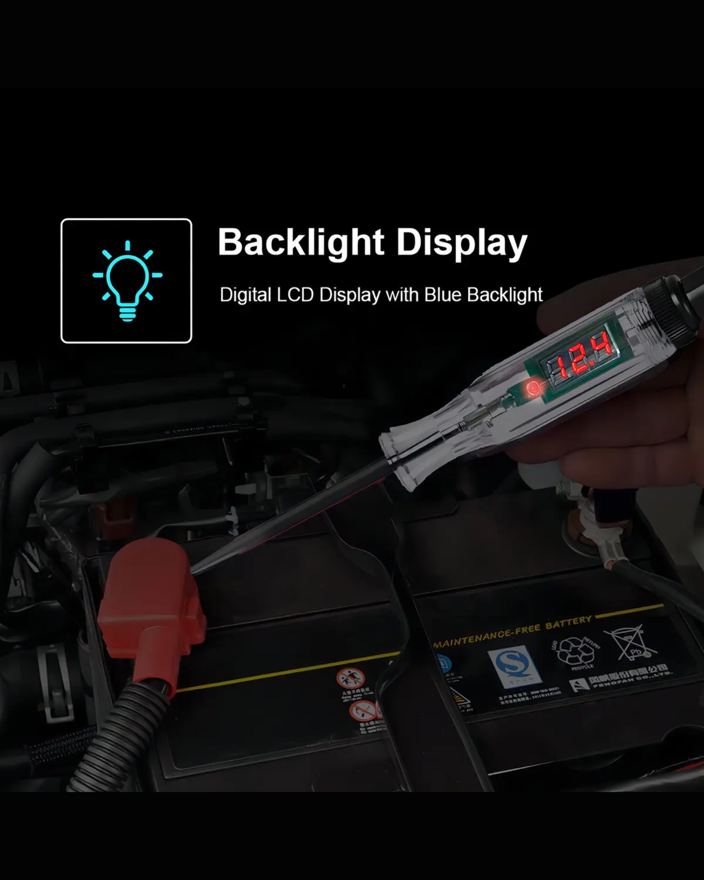Probador de Corriente Directa con Voltímetro Digital | Tester digital 3 - 48 VDC
