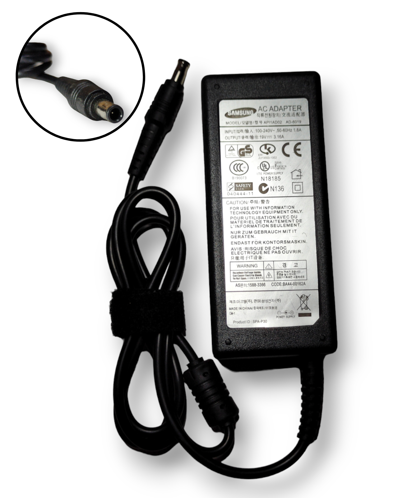 Cargador para Laptop Samsung 19V 3.16A 2.1mm