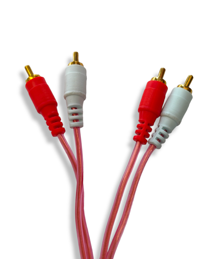 Cable de Plug RCA de Audio Automotriz Rosa | Diferentes Medidas