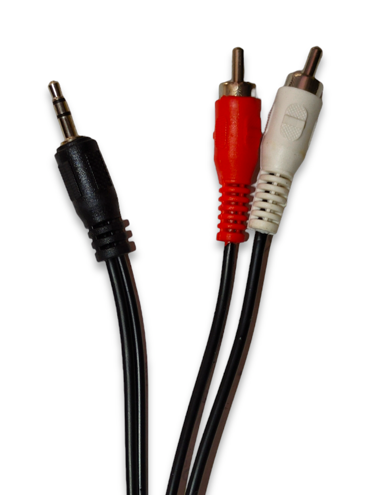 Cable de Audio Auxiliar 2 RCA a 3.5mm 1.8m Sencillo 081-123 CAB10