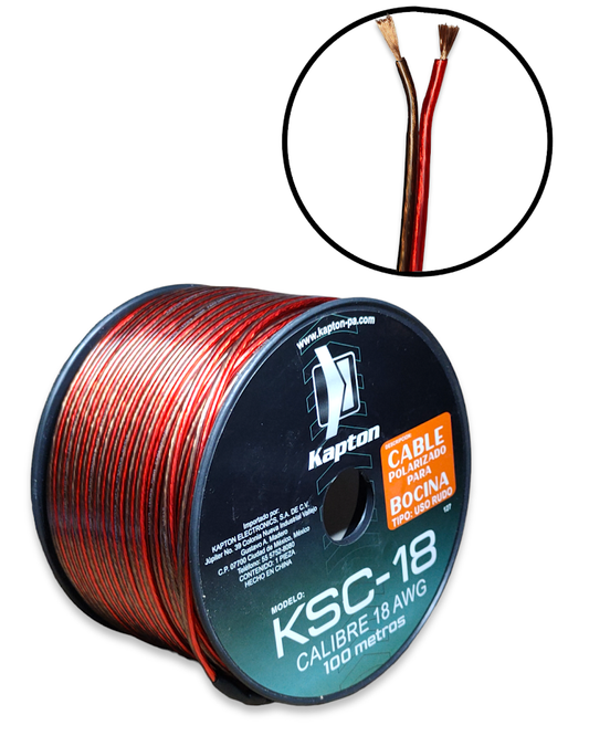 Cable Bicolor Bipolar #18 AWG KSC-18 | Cable para Bocina