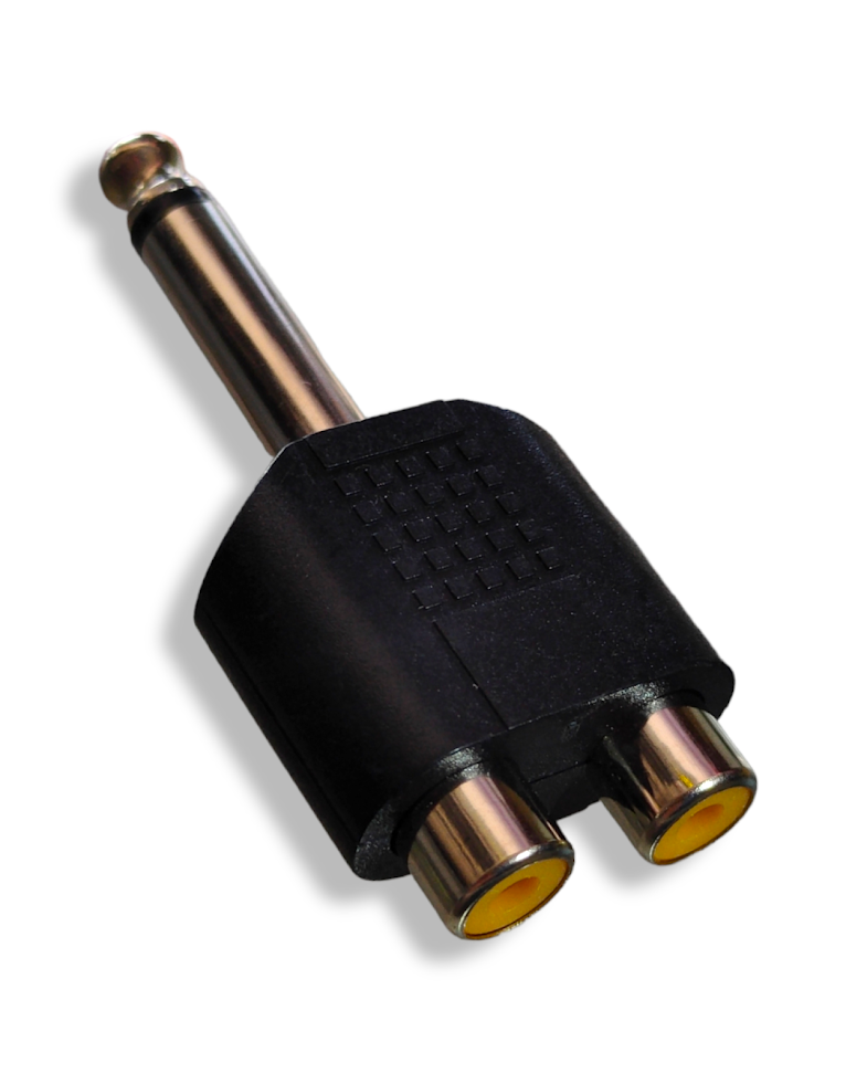 705-094 Adaptador "Y" de 2 Jack RCA a 1 Plug 6.3mm PLU022