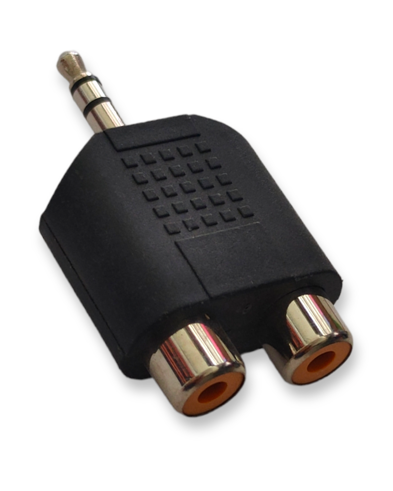 Adaptador "Y" 2 Jack RCA a Plug 3.5mm Estéreo AD-138 PLU057